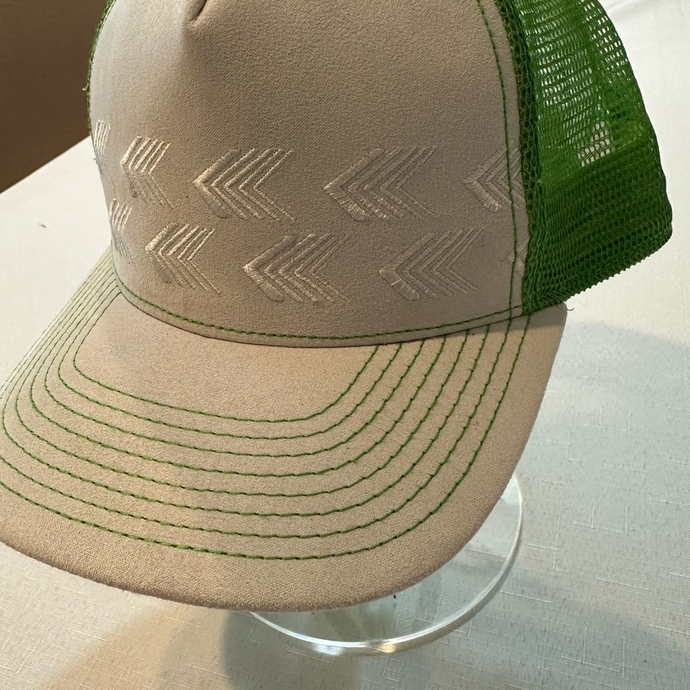 Pistil Green Trucker Hat Suede Feel Snapback
